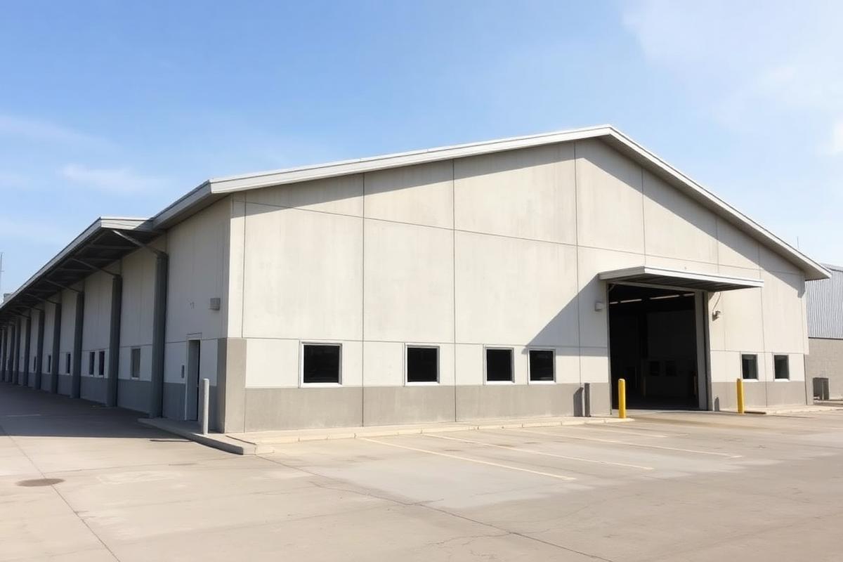 Galpão pré-moldado 600 m² · vão livre 15 m