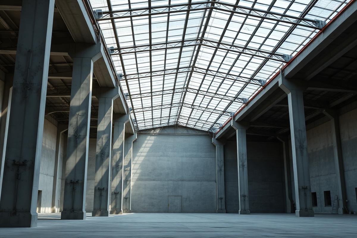 Galpão metálico 500 m² · vão livre 18 m
